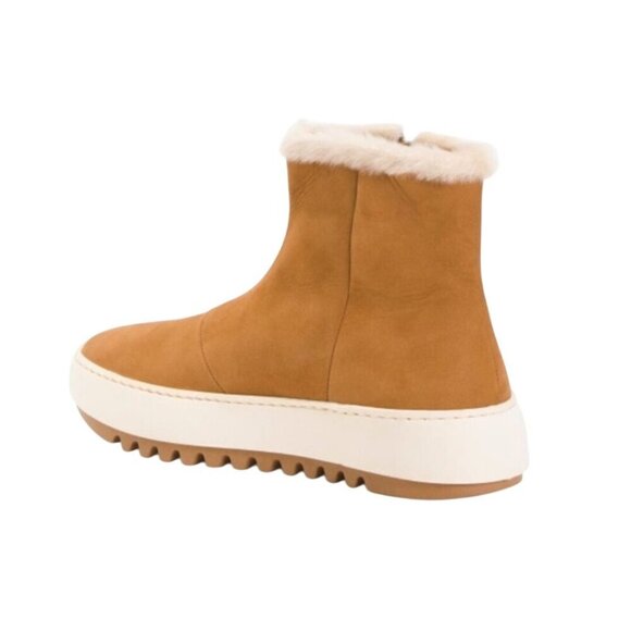 Aquatalia Alison Suede Shearling Booties In Honey Zip Closure Size 10 - Picture 4 of 9